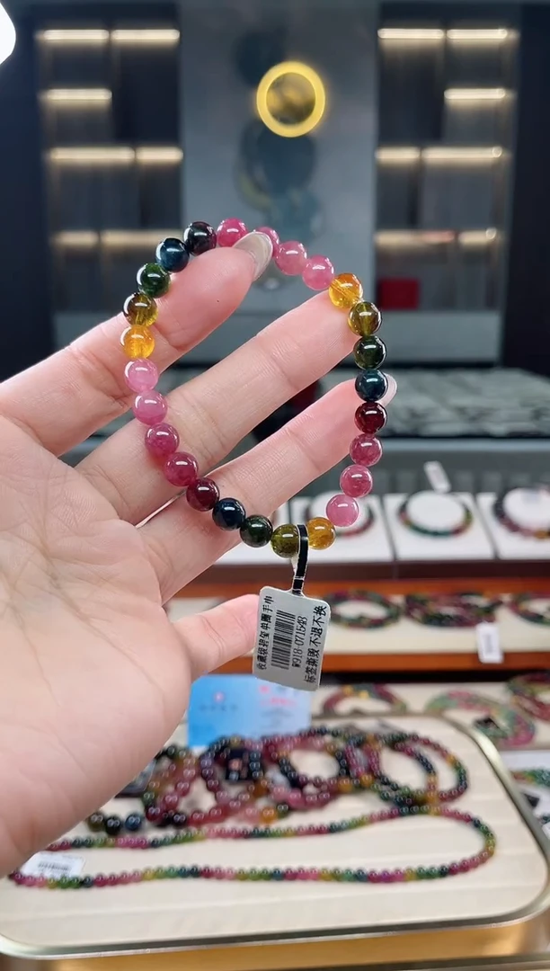 未镶嵌老矿碧玺单圈手串7mm+碧玺多样性发一条 T