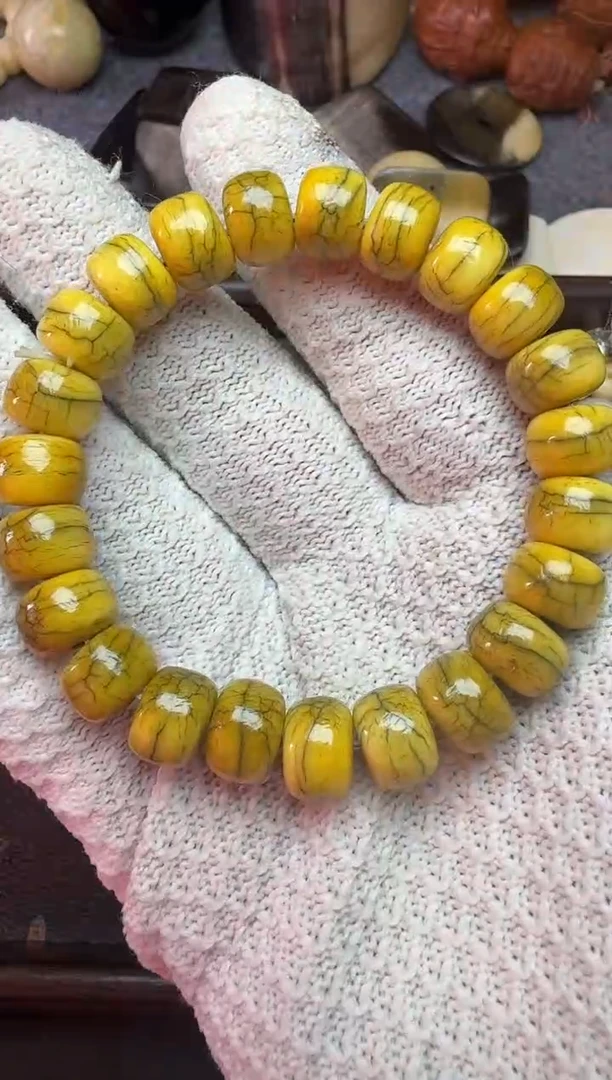 骆驼牙手串/手链1.2牦牛骨鸡油黄