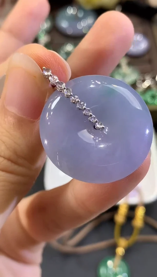 吊坠(不含链)未镶嵌翡翠B126 紫货有色差