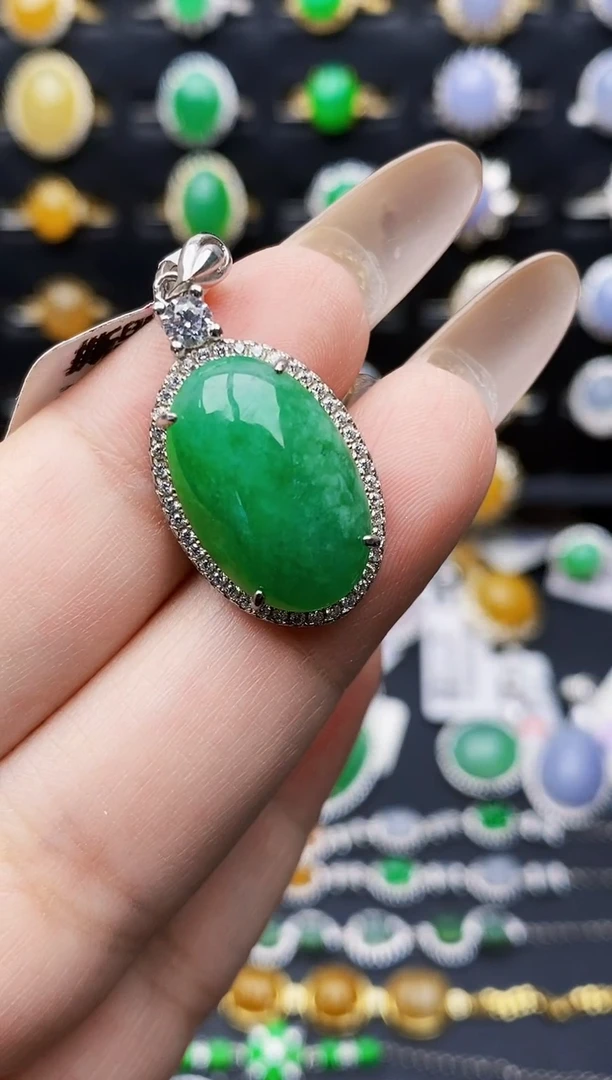 银S925镶嵌戒指翡翠4048