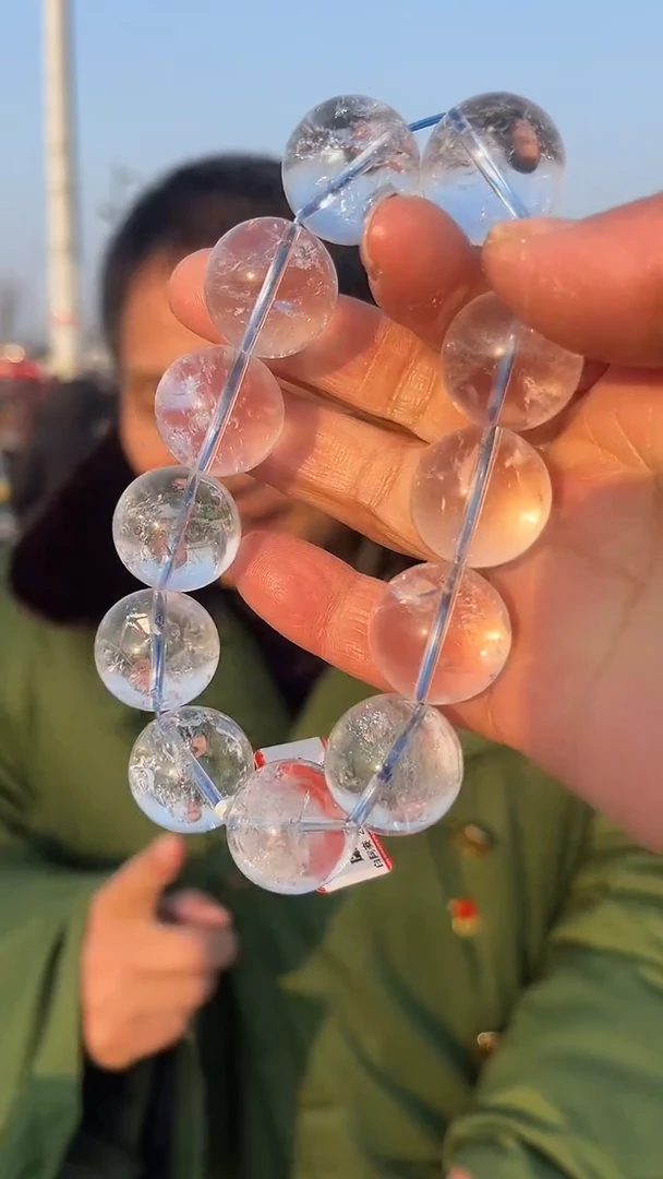 【闪购商品】水晶手链未镶嵌天然白阿赛手串多样性发一20mm