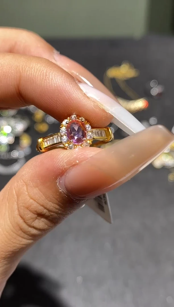 戒指蓝宝石银S925镶嵌戒指