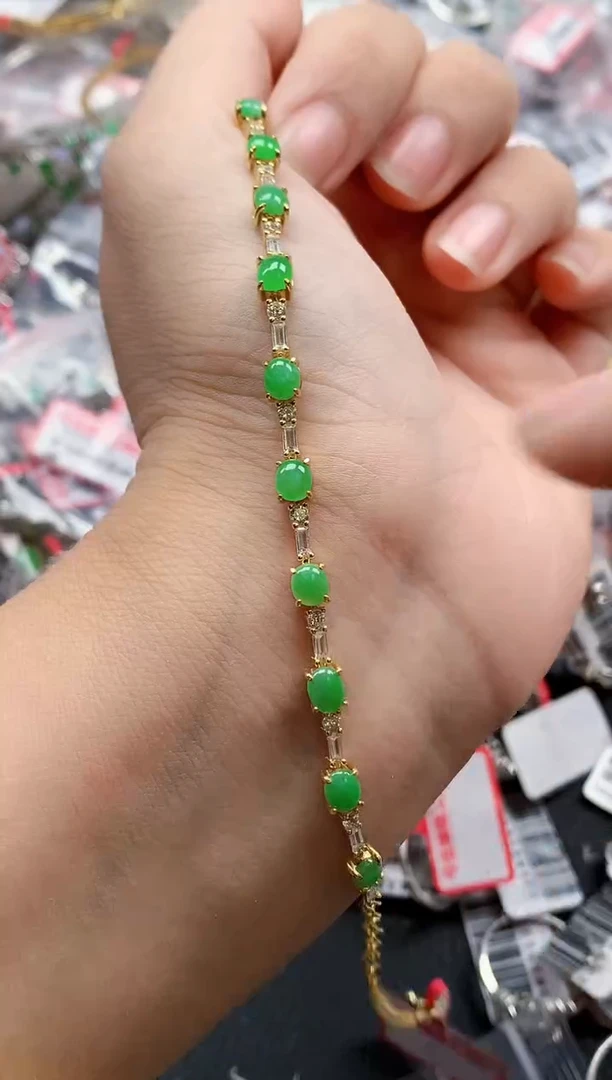 银S925镶嵌戒指翡翠天然A货缅甸翡翠