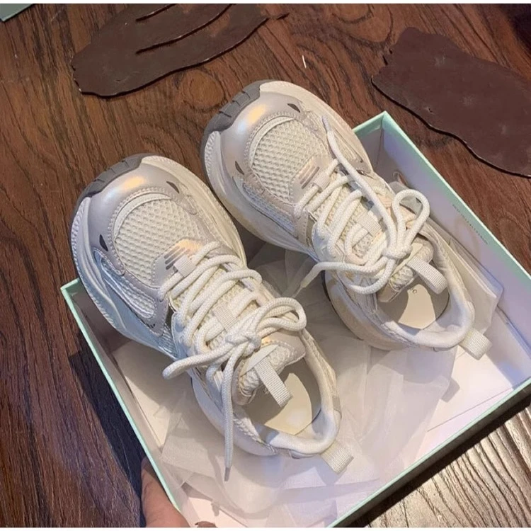 厚底老爹鞋女夏2025新款秋季网面透气休闲运动女鞋百搭爆款小白鞋