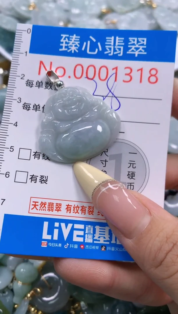 翡翠未镶嵌颈饰含绳0001318