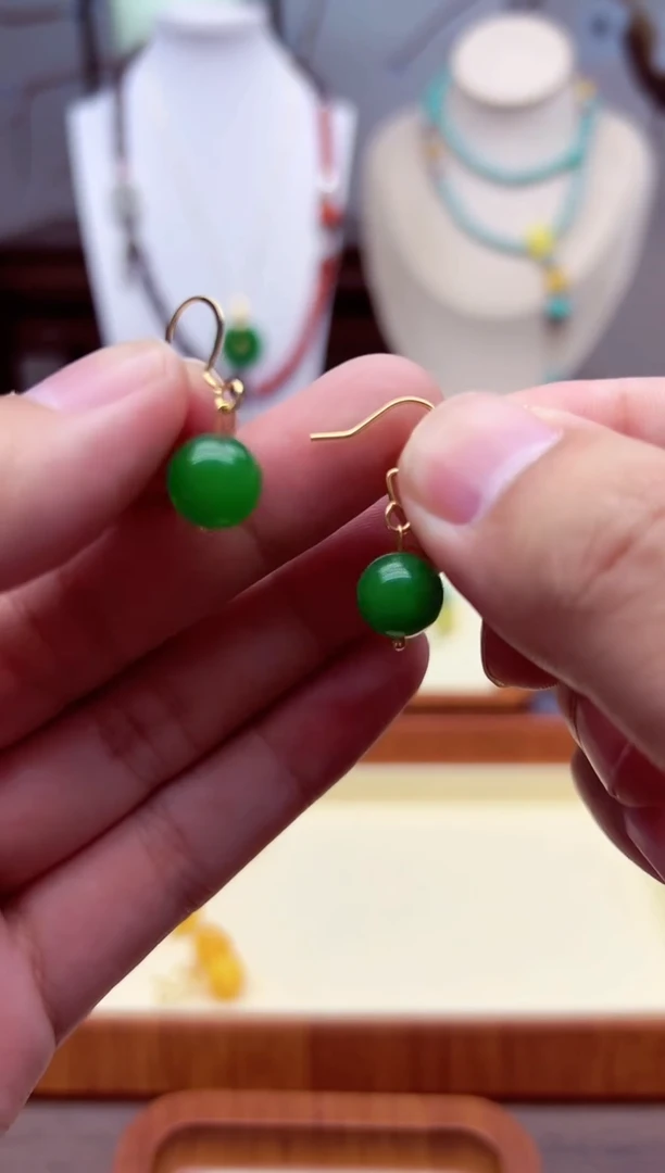 【闪购商品】翡翠耳饰14K金镶嵌E327