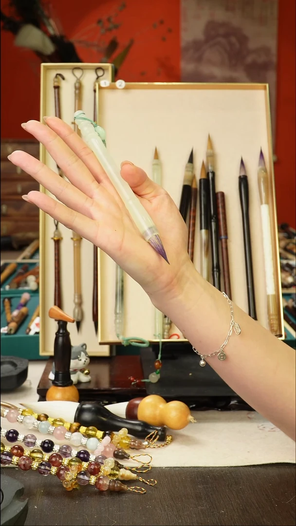 24号孤品高货毛笔链接 清水试笔 蘸墨不退