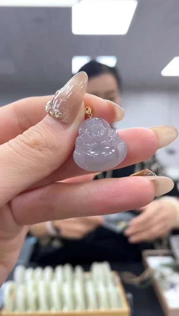 【闪购商品】和田玉吊坠18K金镶嵌多样性拍一发一烟紫佛公jj