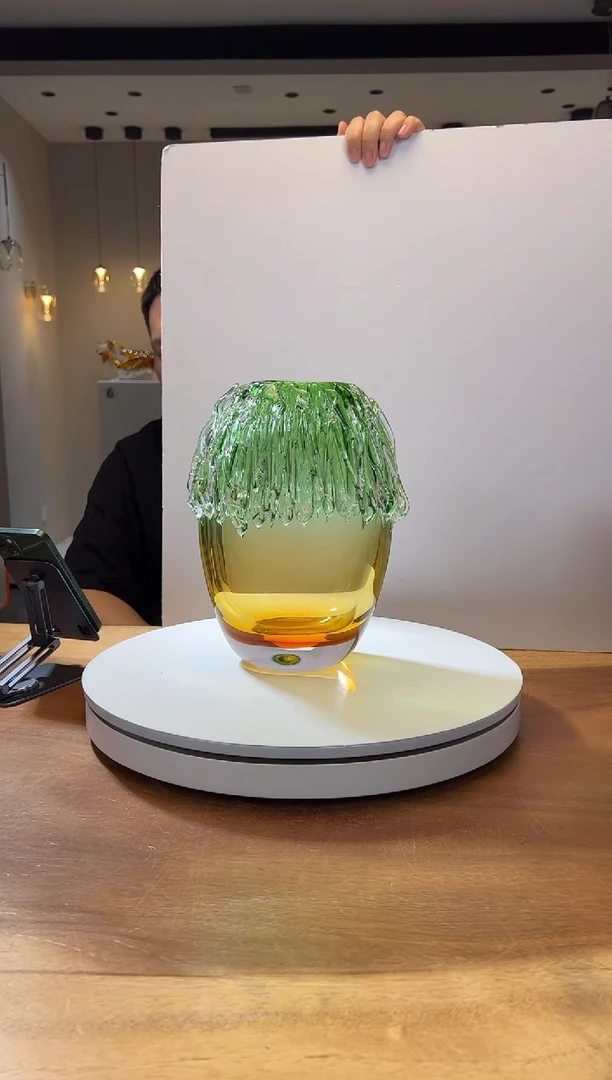 【闪购商品】茶宠巴比特美学 祖母绿茶金艺术花器小号