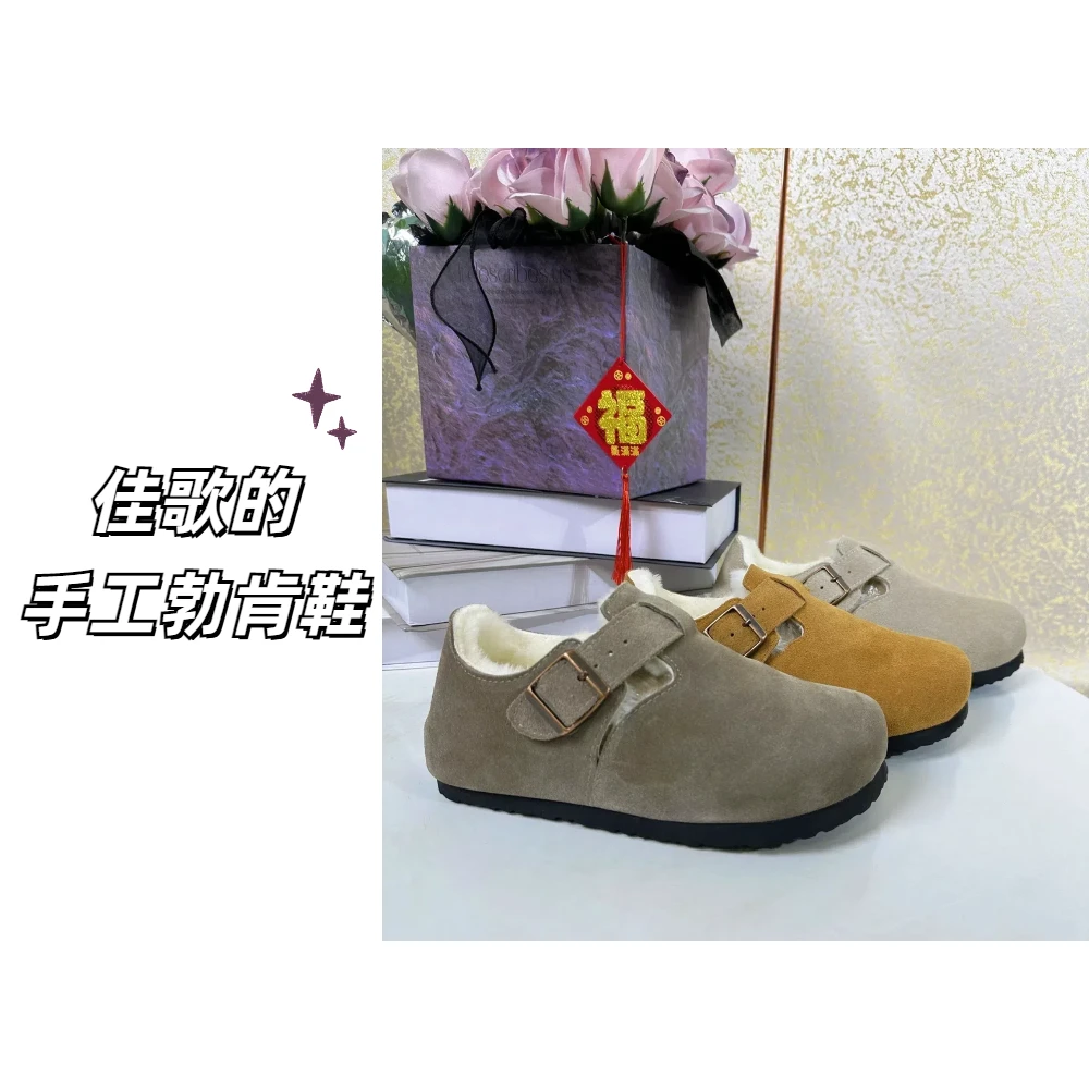 秋冬保暖必备羊皮毛一体勃肯软底雪地靴复古百搭