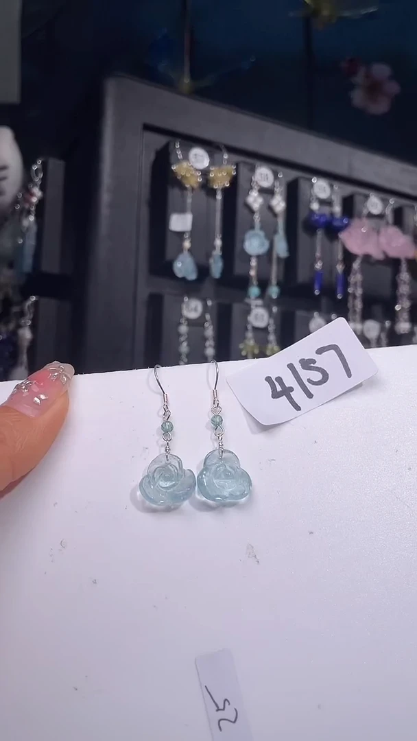 银S925镶嵌耳饰紫晶喜欢拍