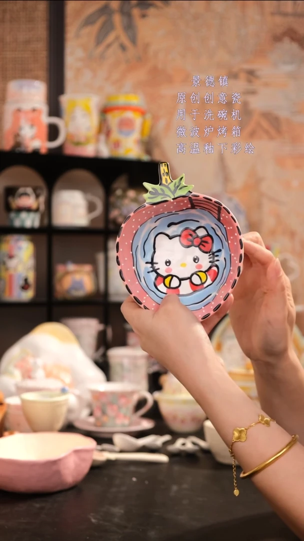 摆件景德镇手工手绘设计师款