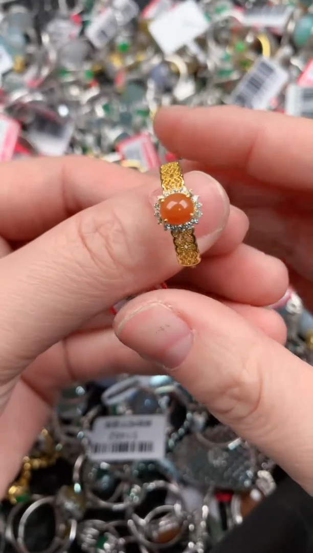 银S925镶嵌戒指翡翠10                  3