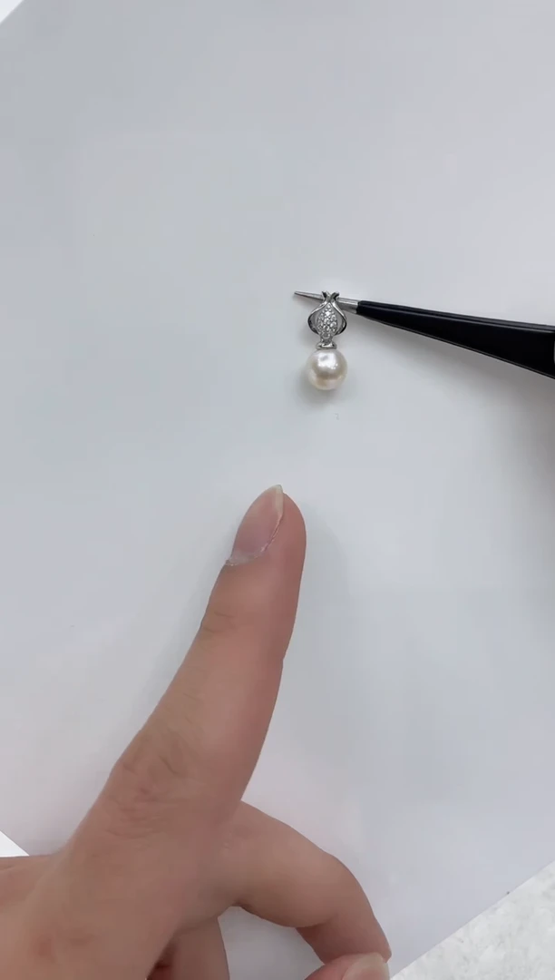 【闪购商品】海水珍珠吊坠(不含链)银S925镶嵌海水珍珠吊坠