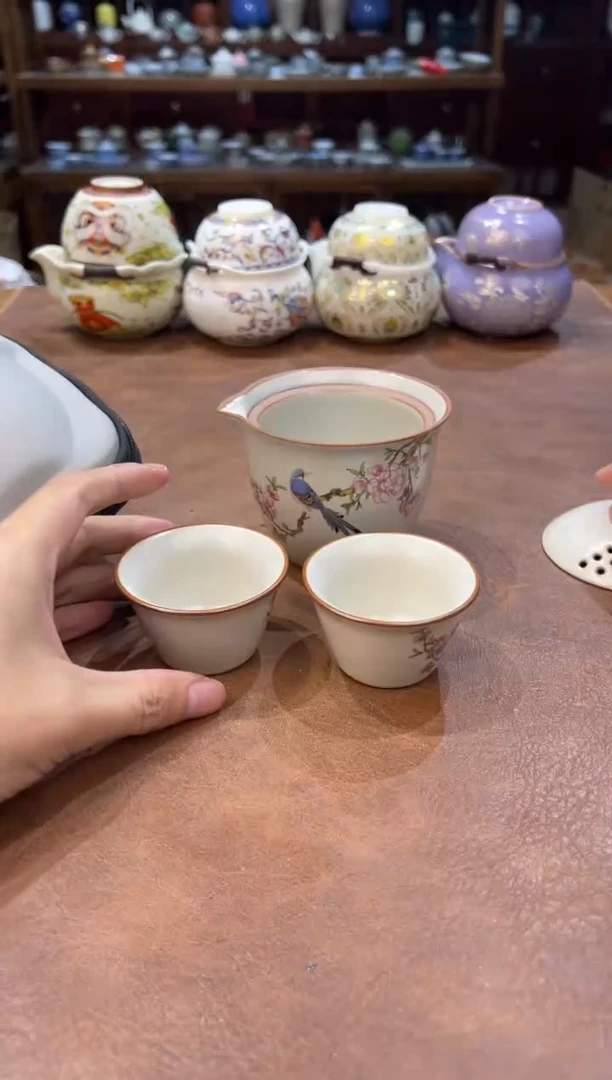 真的很便宜超好看会开片的旅行茶具