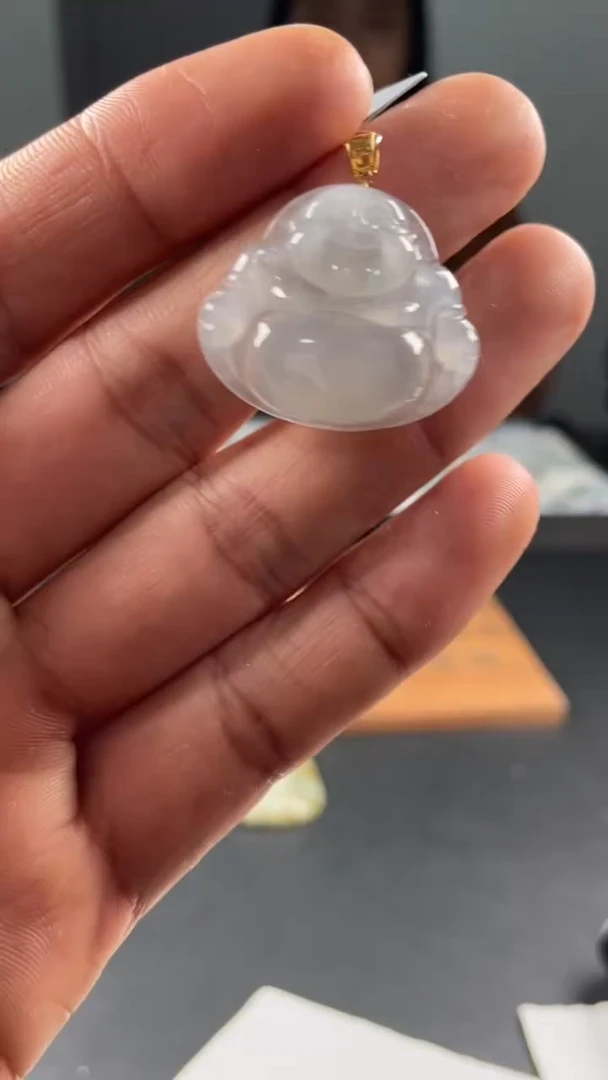 【闪购商品】翡翠颈饰18K金镶嵌缅甸A货翡翠
