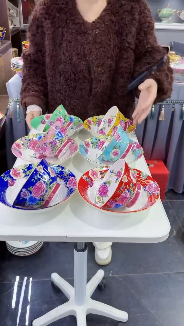 珐琅六碗＋六盘景德镇