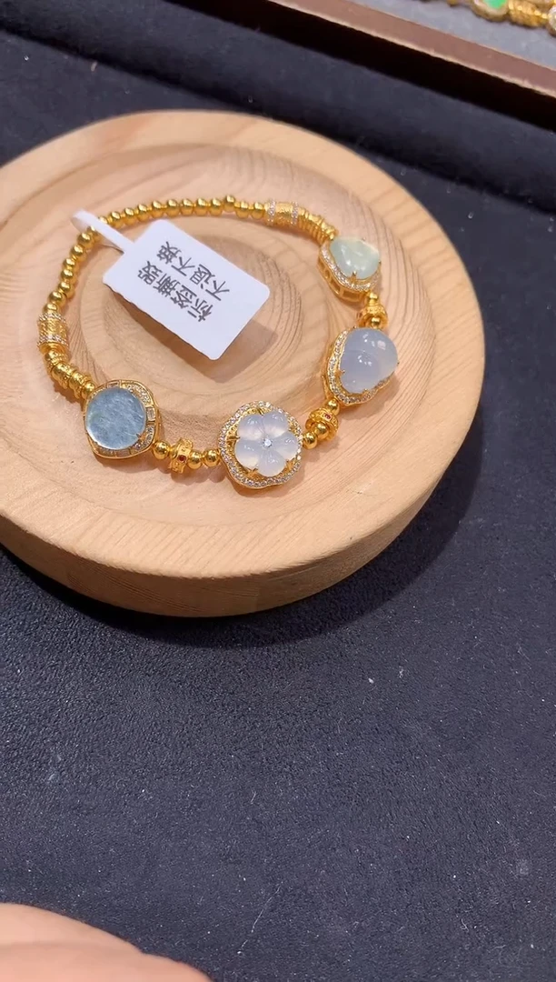 银S925镶嵌手串翡翠手串
