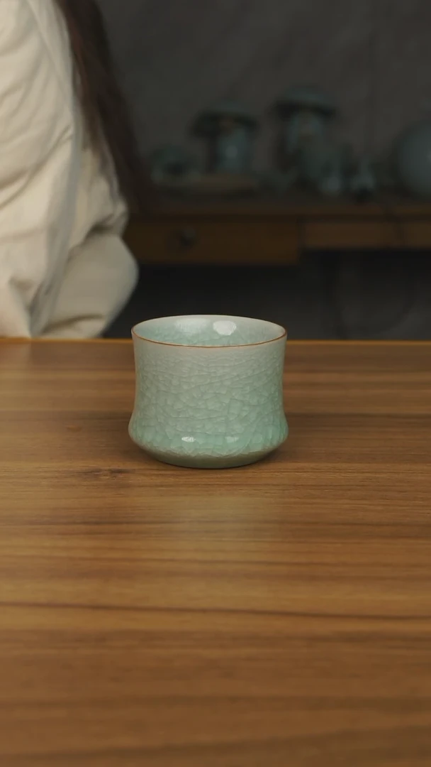 【闪购商品】杯冰花釉竹节杯开片一级