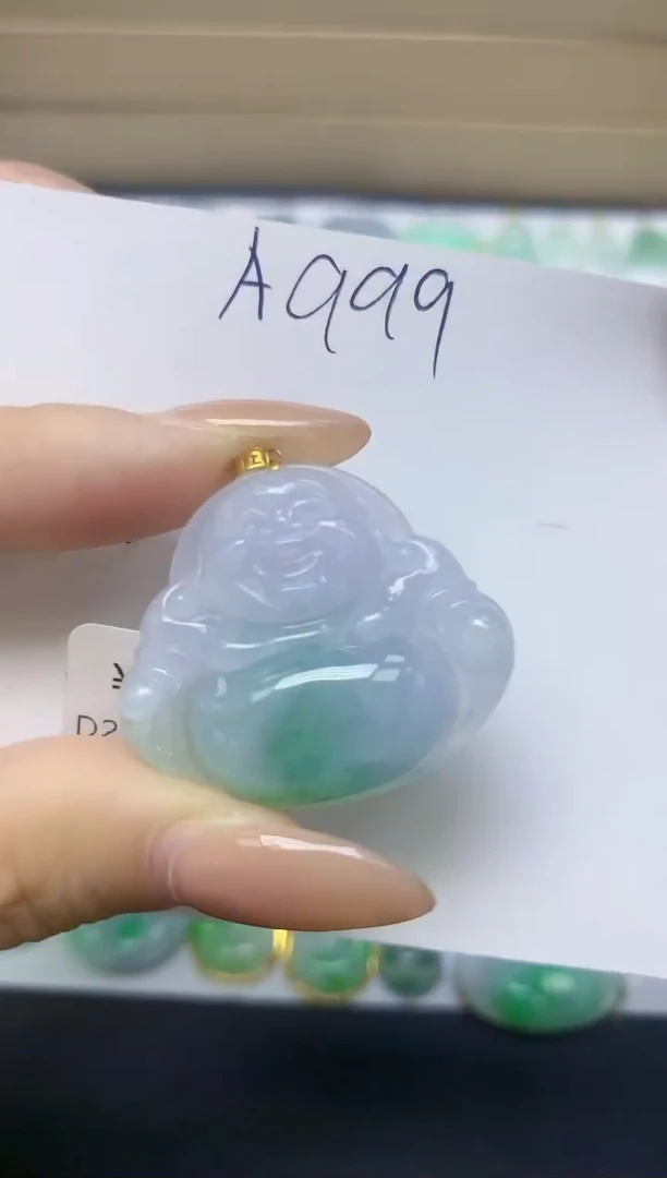 颈饰18K金镶嵌翡翠天然缅甸A货翡翠百元以上9元证书费自理