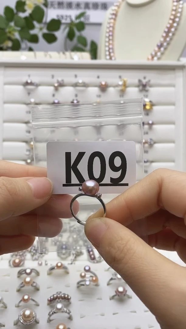 银S925镶嵌珠宝奇石淡水珍珠栀*K09