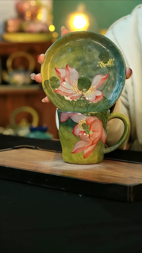 【闪购商品】杯手绘心瓷陶瓷浮力