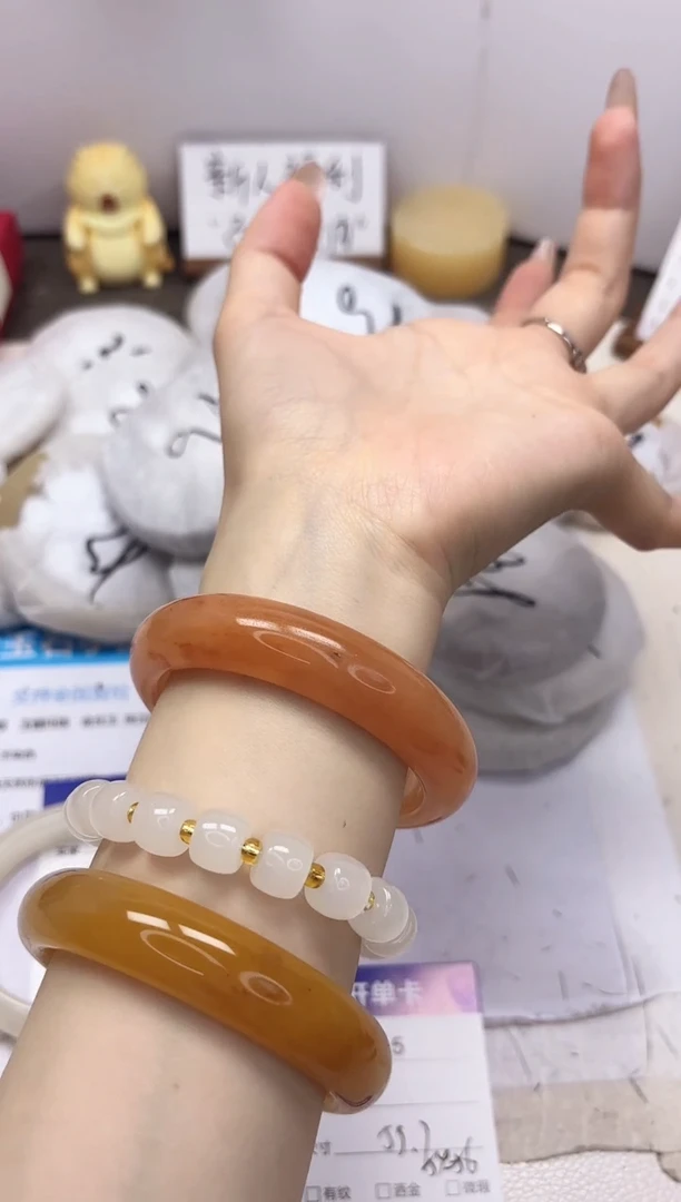石英质玉手镯未镶嵌355-财气镯-圈口55