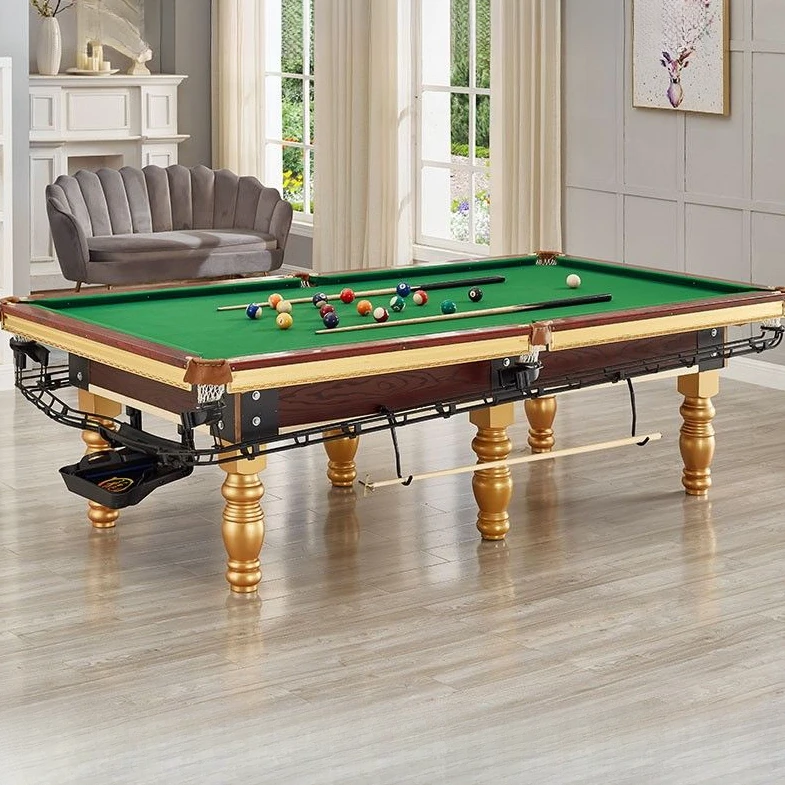 全新款台球桌标准型成人家用大理石美式黑八批发桌球台乒乓二合一