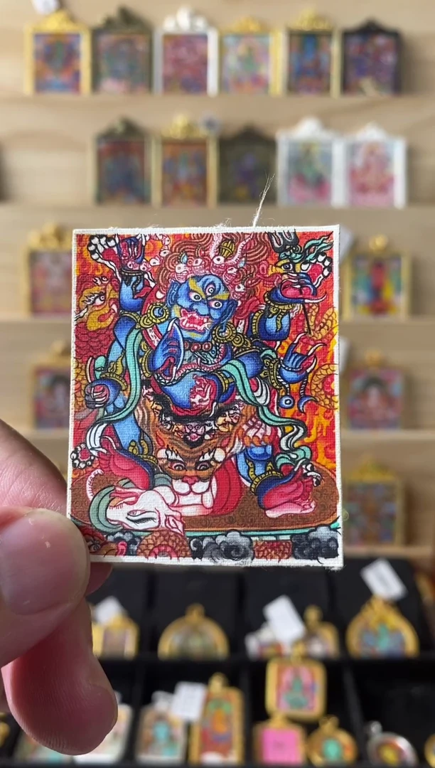 吊坠纯手绘六臂大黑天