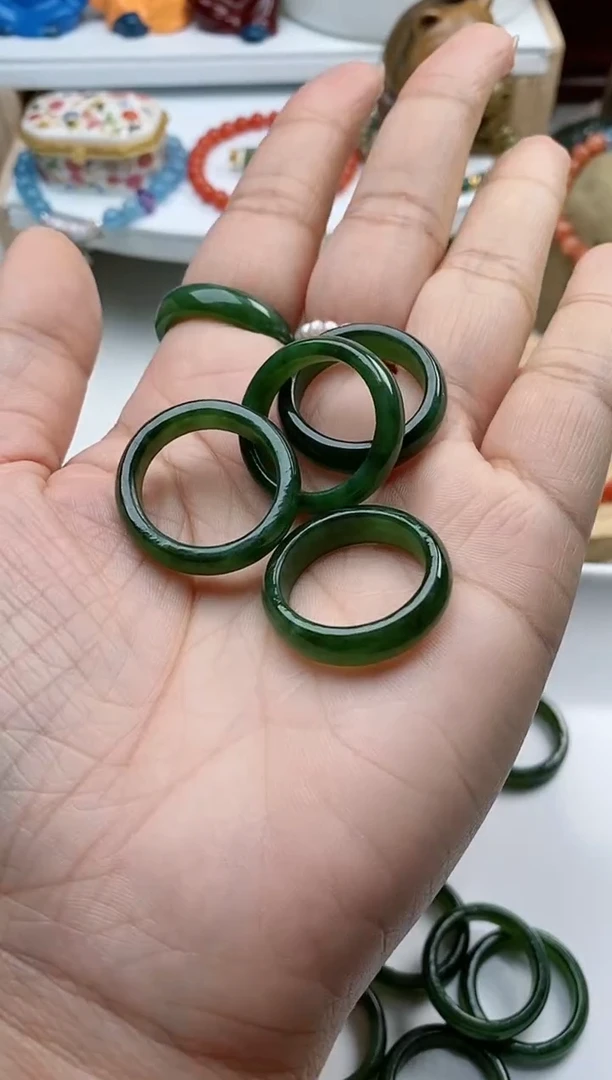 【闪购商品】和田玉（碧玉）戒圈未镶嵌20圈口多样性发其一