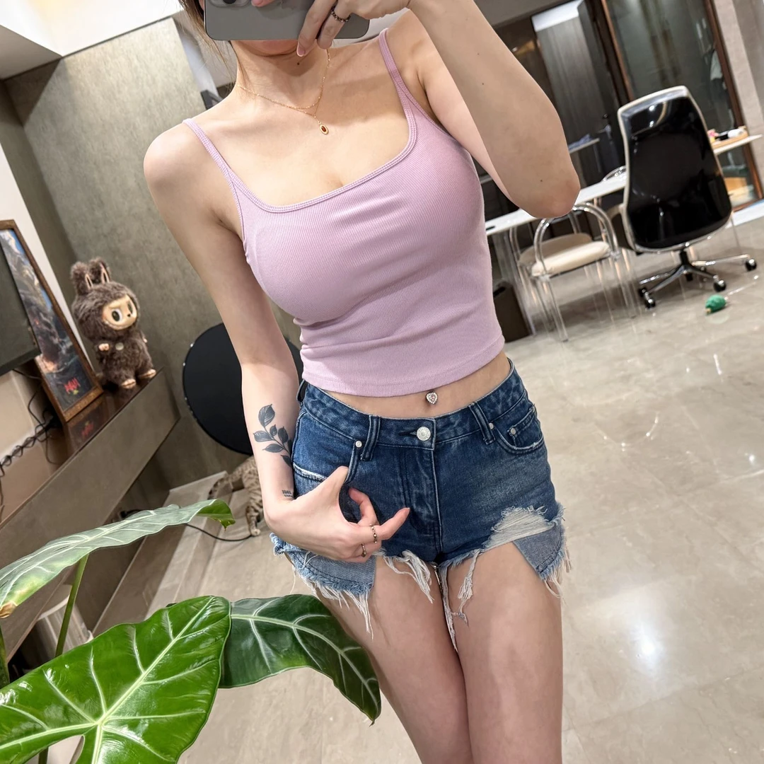 T&F夏季辣妹露背吊带背心