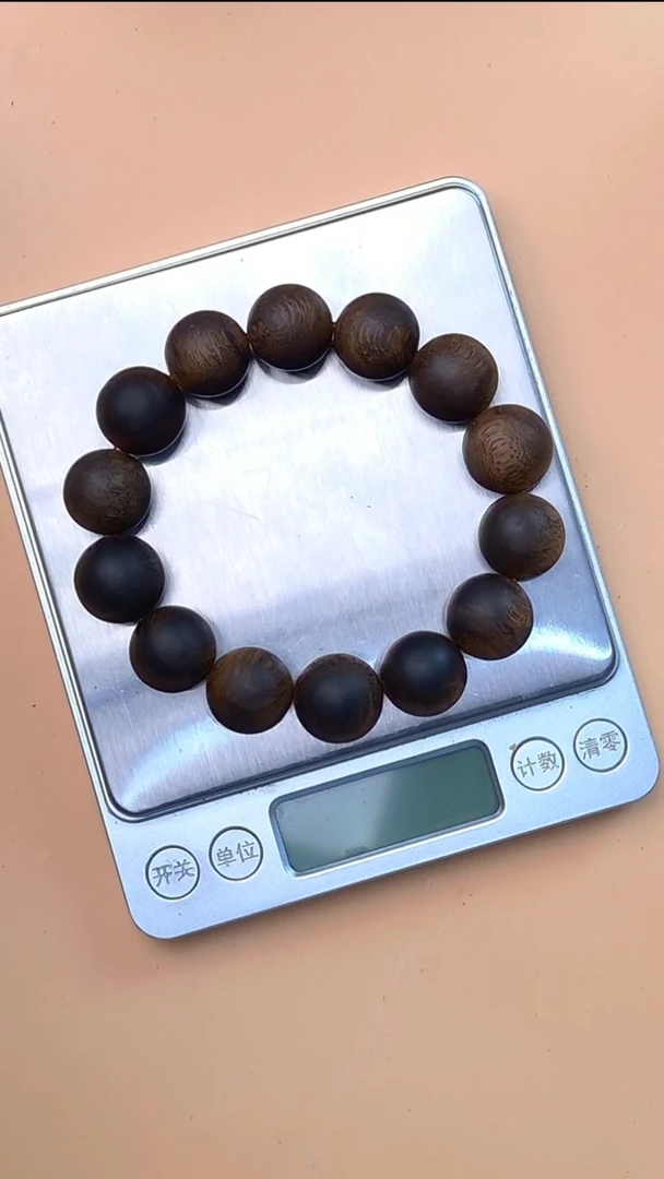沉香手串越南芽庄沉水黑棋楠单圈16mm