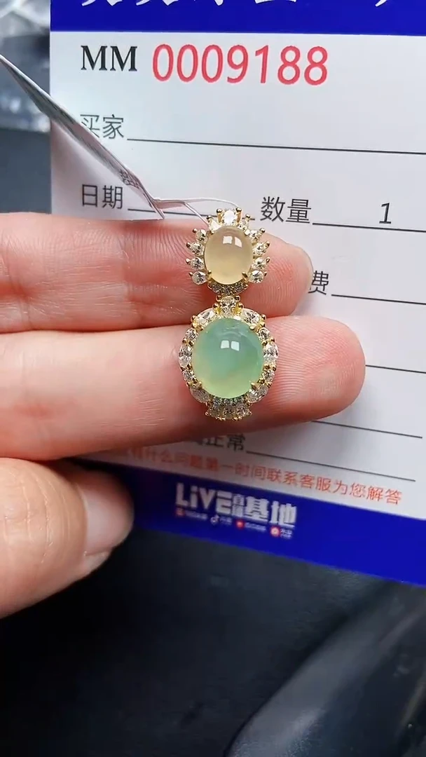 颈饰银S925镶嵌翡翠9188