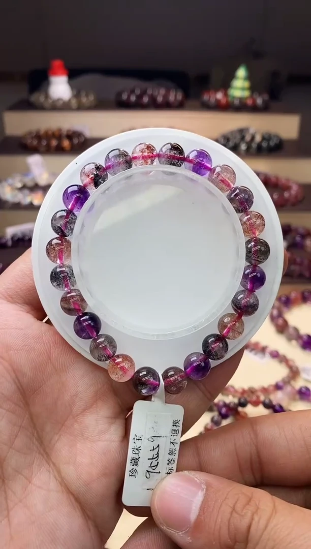 【闪购商品】水晶手链未镶嵌黑加仑超七单圈8m+