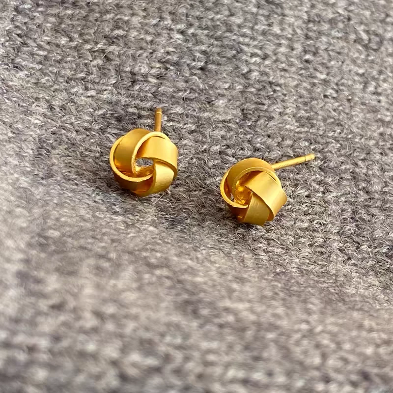 【顺丰配送 明天到家】编织耳钉一对装1.6g 女士适戴百搭时尚20-65岁可戴时尚款2025年流行饰品铜合金YYY