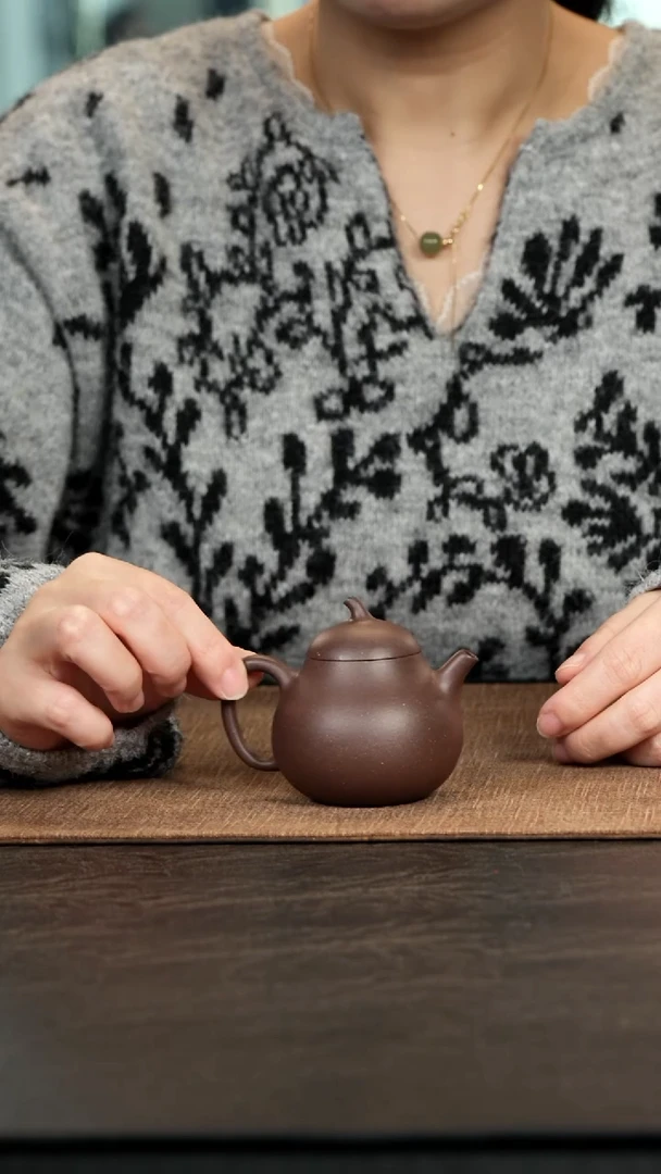 茶壶紫砂茄瓜天青泥100cc