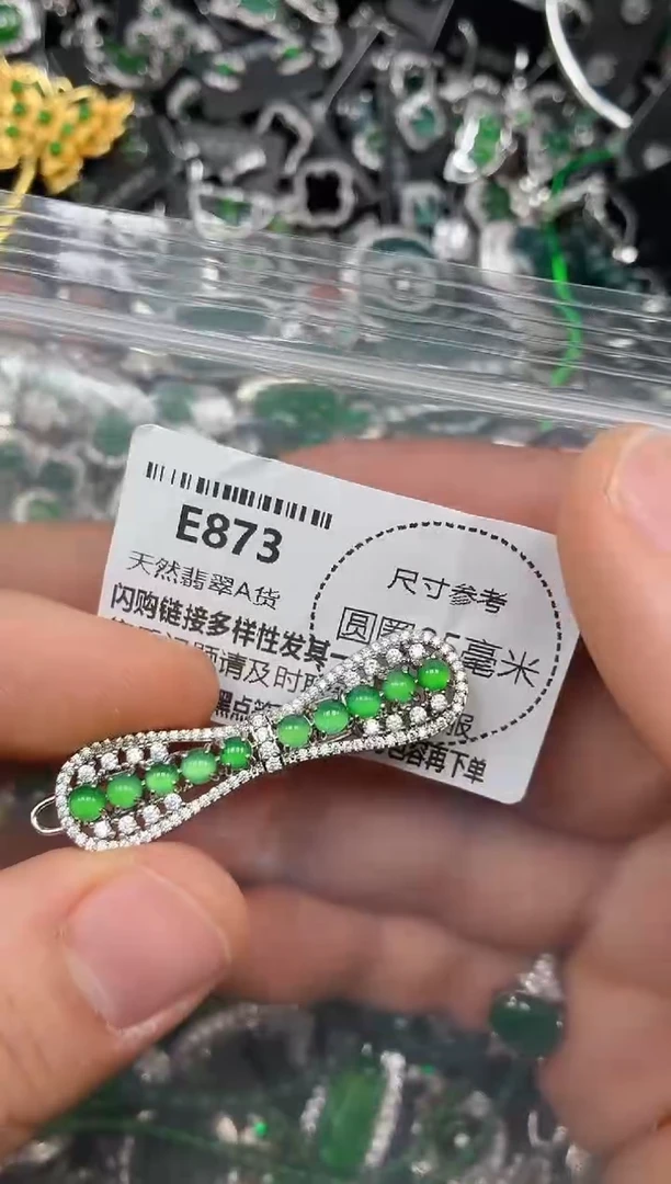 颈饰未镶嵌翡翠E873发夹
