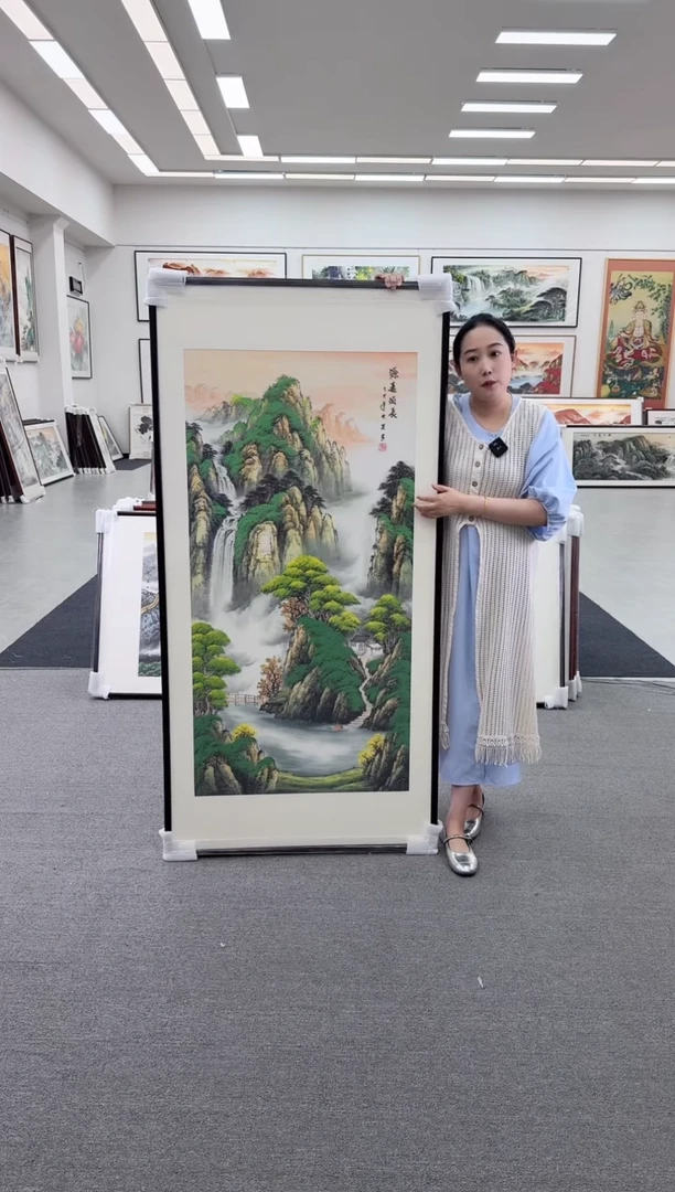 国画手绘 竖幅 源远流长 172*85