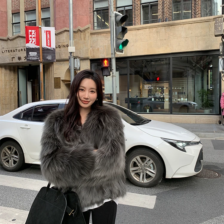 人造皮草 “缪斯女神”大毛皮草外套女秋冬季年轻款短款毛毛大衣女