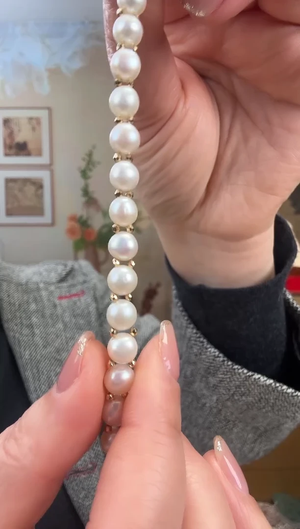 【闪购商品】淡水珍珠手绳未镶嵌金豆豆珍珠手链