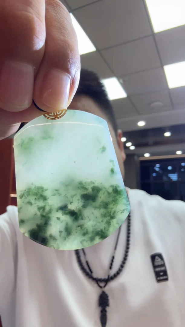 18K金镶嵌挂件翡翠A货翡翠多样性孤品