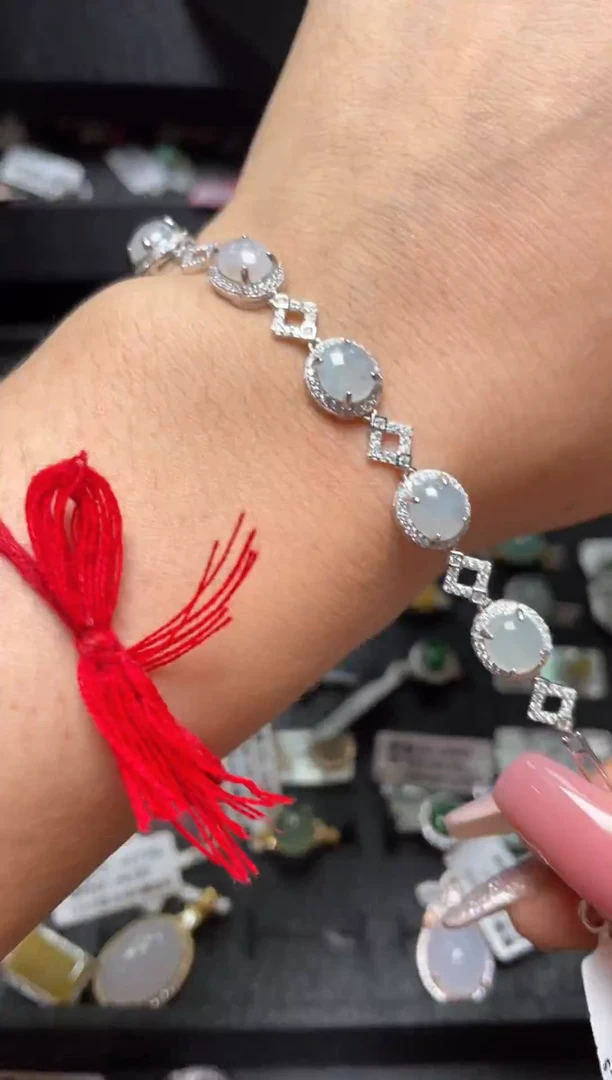 银S925镶嵌戒指翡翠天然翡翠A货