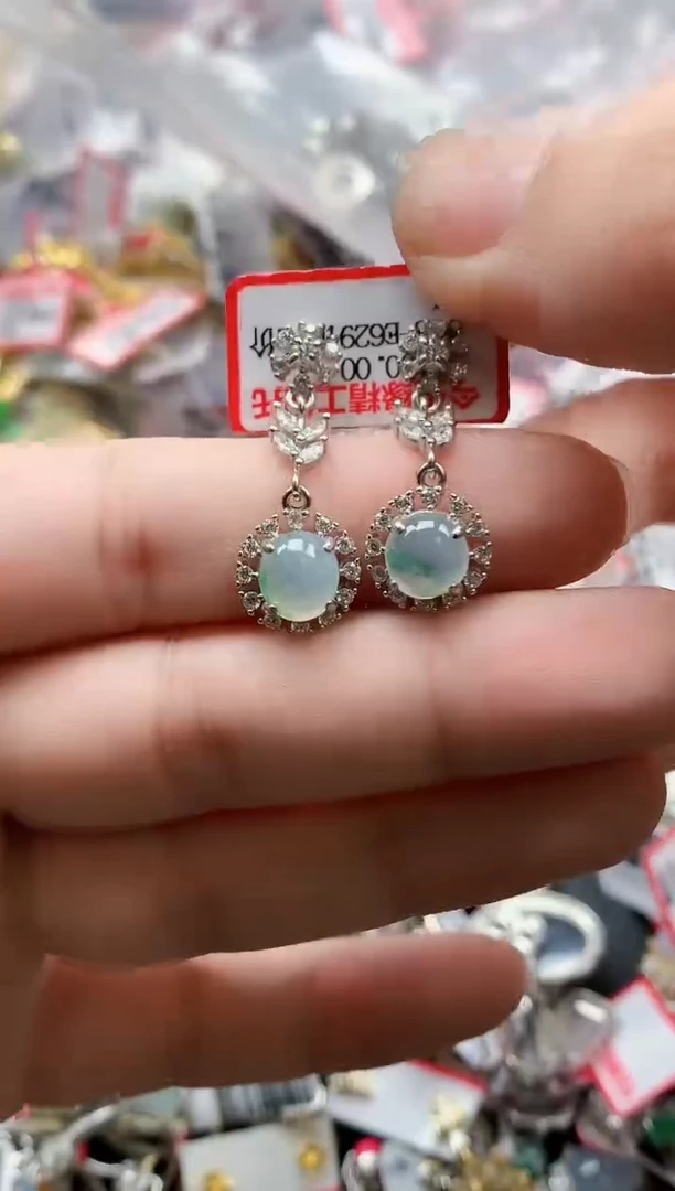 银S925镶嵌戒指翡翠天然A货缅甸翡翠