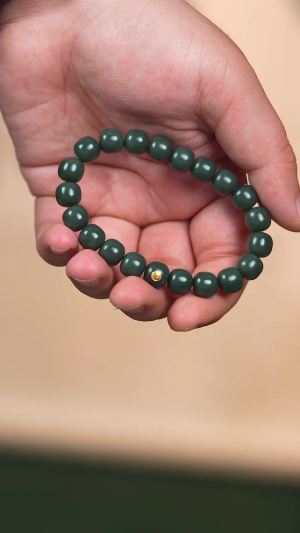 未镶嵌手链和田玉10mm青玉