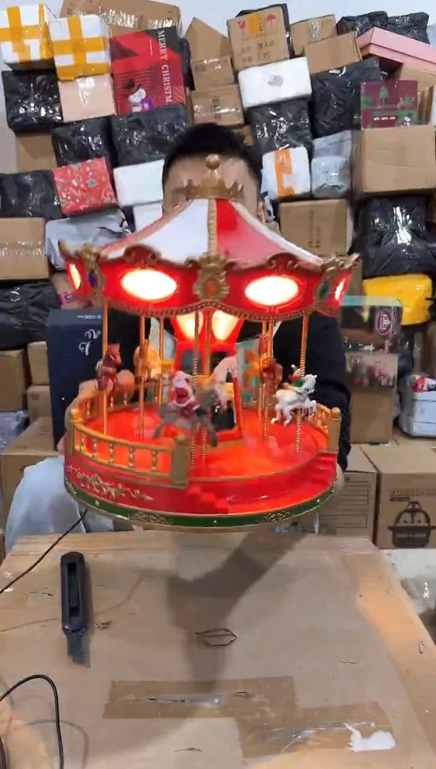 瓷片原盒旋转木马摆件 要有开箱视频 不退不换