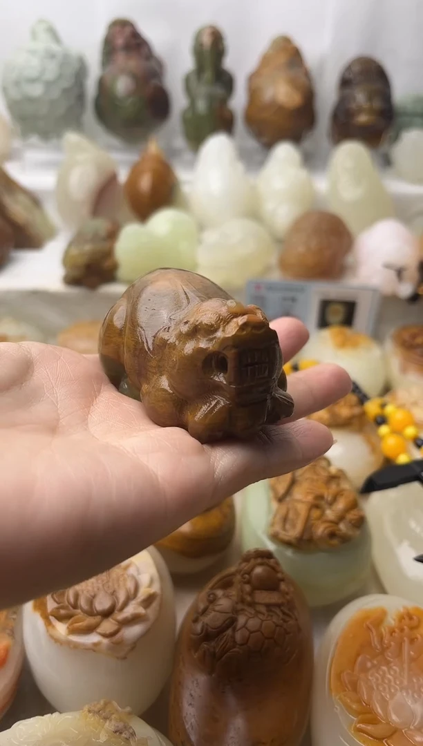 石材方解石棉纹正常不退换貔貅默认微瑕