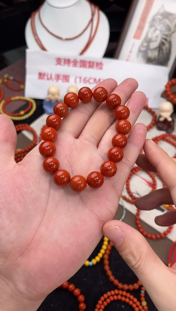 未镶嵌手串南红玛瑙南红单圈素串手串QF-A446（多样性发一）