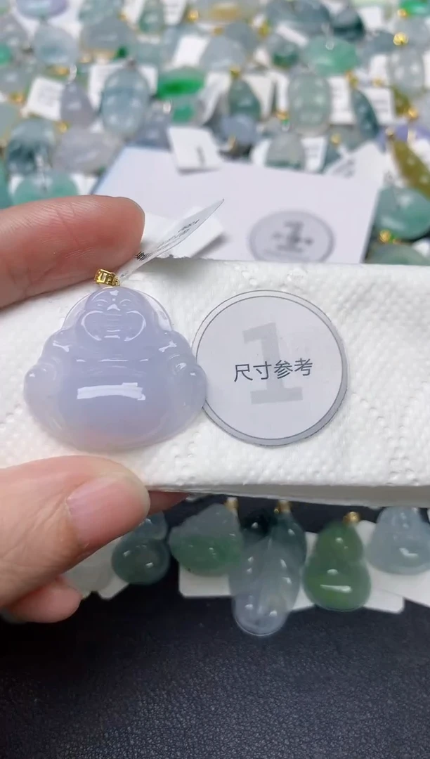 颈饰18K金镶嵌翡翠天然缅甸A货翡翠