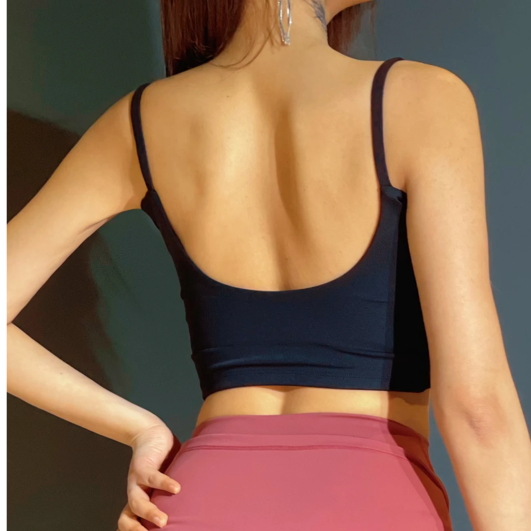 美背吊带含胸垫高弹面料瑜伽舞蹈运动沐熙佳新款