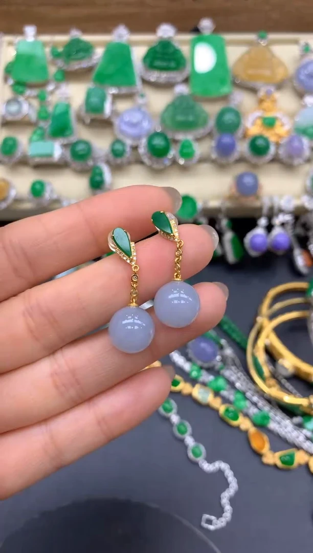 【闪购商品】翡翠耳饰18K金镶嵌264-中国好珍宝